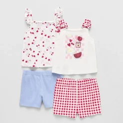 Little Lass Toddler Girls 4-pc. Short Set