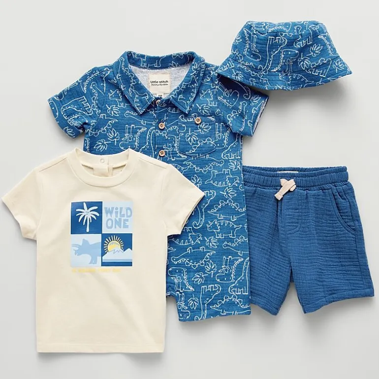 Little Stitch Baby Boys 4-pc. Short Set