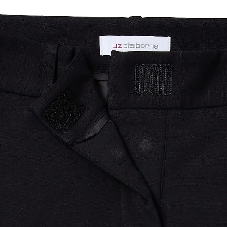 Liz Claiborne Adaptive Emma Ponte Womens Easy-on + Easy-off Seated Wear Straight Mid Rise Ankle Pant