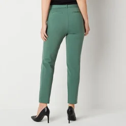Liz Claiborne Adaptive Emma Ponte Womens Easy-on + Easy-off Seated Wear Straight Mid Rise Ankle Pant