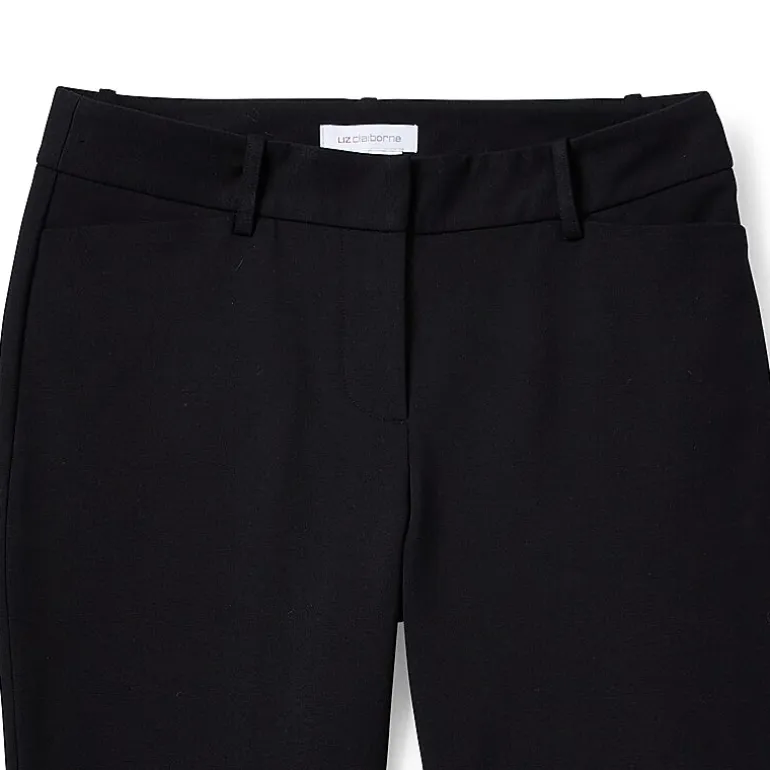 Liz Claiborne Adaptive Emma Ponte Womens Easy-on + Easy-off Seated Wear Straight Mid Rise Ankle Pant