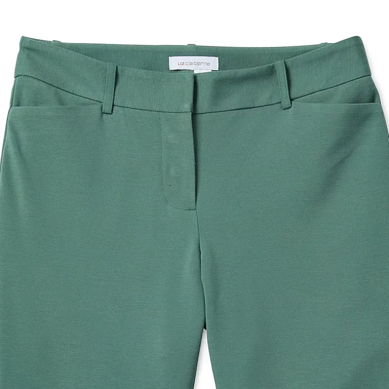 Liz Claiborne Adaptive Emma Ponte Womens Easy-on + Easy-off Seated Wear Straight Mid Rise Ankle Pant
