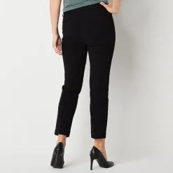 Liz Claiborne Adaptive Emma Ponte Womens Easy-on + Easy-off Seated Wear Straight Mid Rise Ankle Pant
