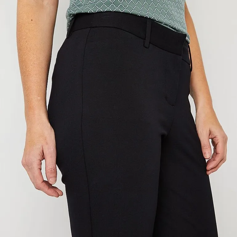 Liz Claiborne Adaptive Emma Ponte Womens Easy-on + Easy-off Seated Wear Straight Mid Rise Ankle Pant
