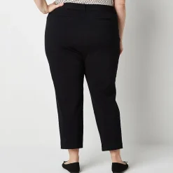 Liz Claiborne Adaptive Emma Ponte Womens Plus Easy-on + Easy-off Seated Wear Straight Mid Rise Ankle Pant