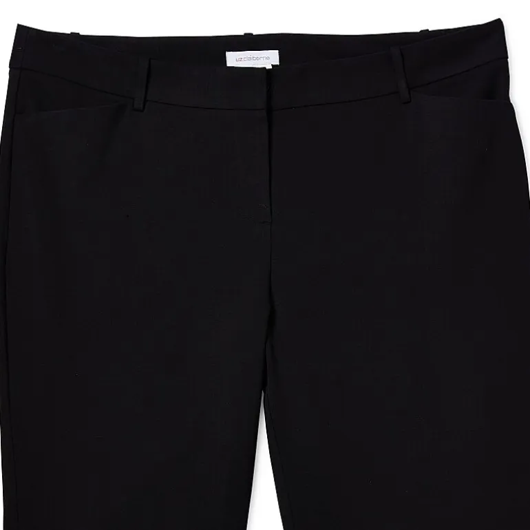 Liz Claiborne Adaptive Emma Ponte Womens Plus Easy-on + Easy-off Seated Wear Straight Mid Rise Ankle Pant