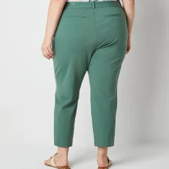 Liz Claiborne Adaptive Emma Ponte Womens Plus Easy-on + Easy-off Seated Wear Straight Mid Rise Ankle Pant
