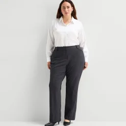 Liz Claiborne Audra Curvy Womens Straight Mid Rise Trouser