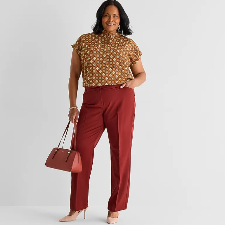 Liz Claiborne Audra Womens Straight Mid Rise Trouser