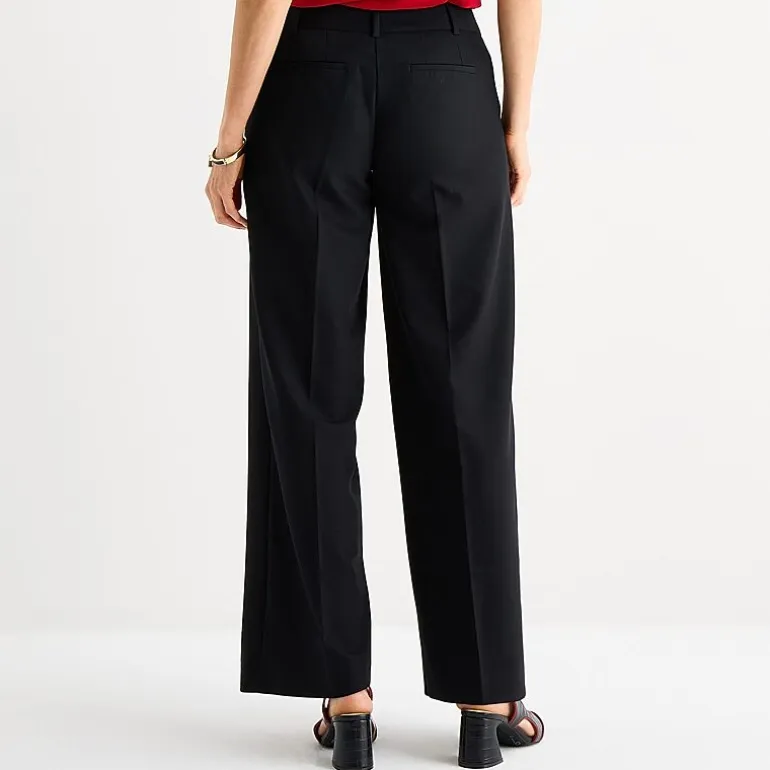 Liz Claiborne Audra Womens Tall Wide Leg Mid Rise Trouser