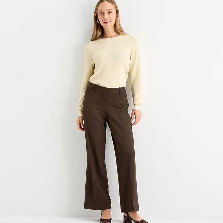 Liz Claiborne Audra Womens Tall Wide Leg Mid Rise Trouser