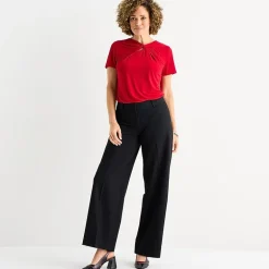 Liz Claiborne Audra Womens Tall Wide Leg Mid Rise Trouser
