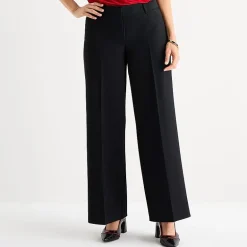 Liz Claiborne Audra Womens Tall Wide Leg Mid Rise Trouser