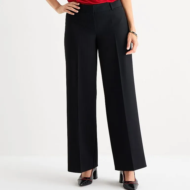 Liz Claiborne Audra Womens Tall Wide Leg Mid Rise Trouser