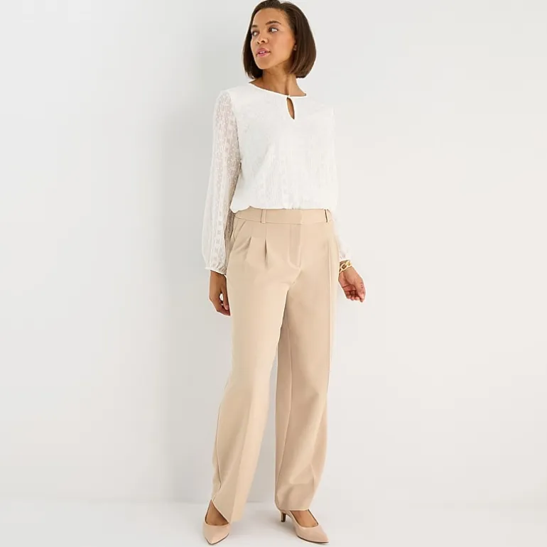 Liz Claiborne Charlotte Womens Wide Leg Mid Rise Trouser
