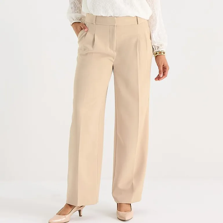Liz Claiborne Charlotte Womens Wide Leg Mid Rise Trouser