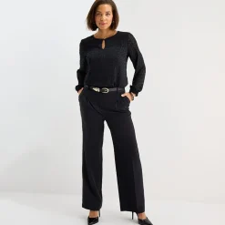 Liz Claiborne Charlotte Womens Wide Leg Mid Rise Trouser