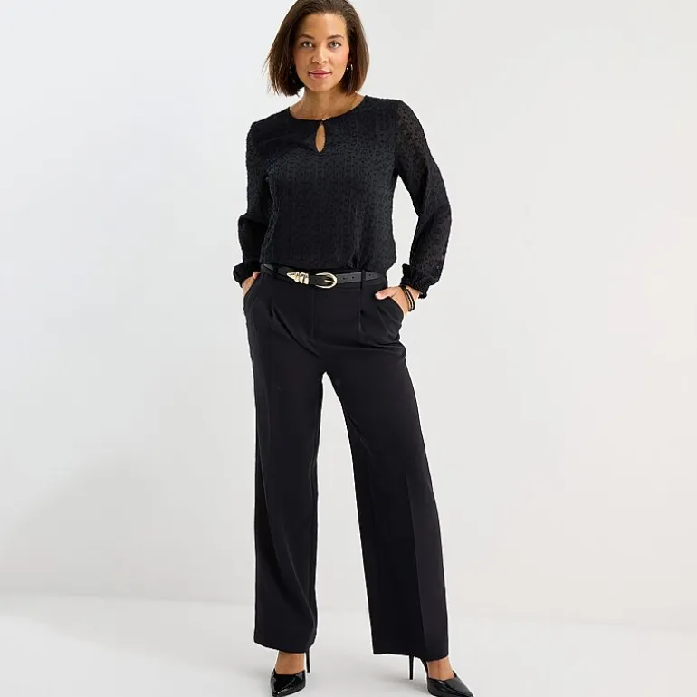 Liz Claiborne Charlotte Womens Wide Leg Mid Rise Trouser