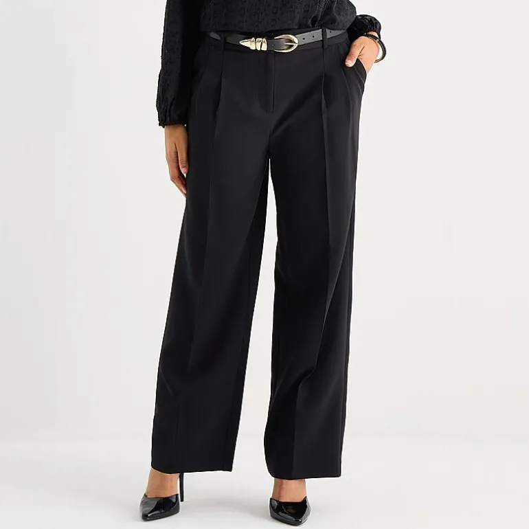 Liz Claiborne Charlotte Womens Wide Leg Mid Rise Trouser