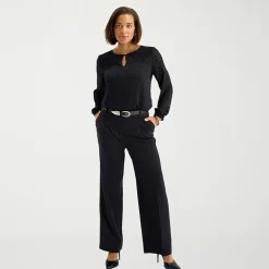 Liz Claiborne Charlotte Womens Tall Wide Leg Mid Rise Trouser