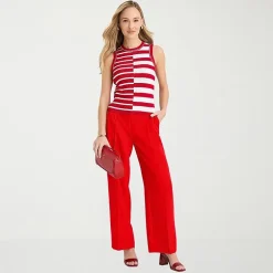 Liz Claiborne Charlotte Womens Tall Wide Leg Mid Rise Trouser