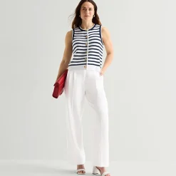 Liz Claiborne Charlotte Womens Tall Wide Leg Mid Rise Trouser