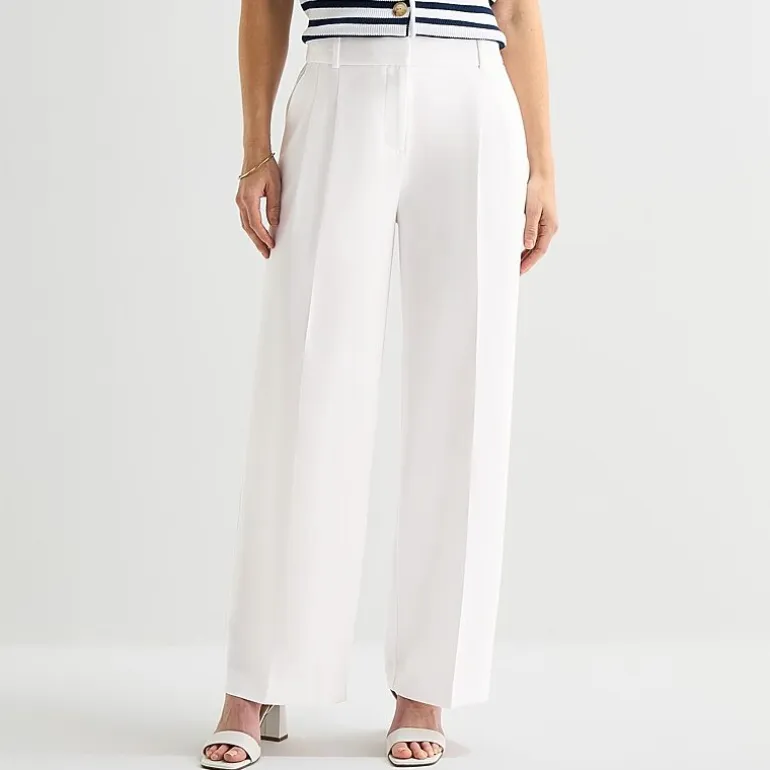 Liz Claiborne Charlotte Womens Wide Leg Mid Rise Trouser