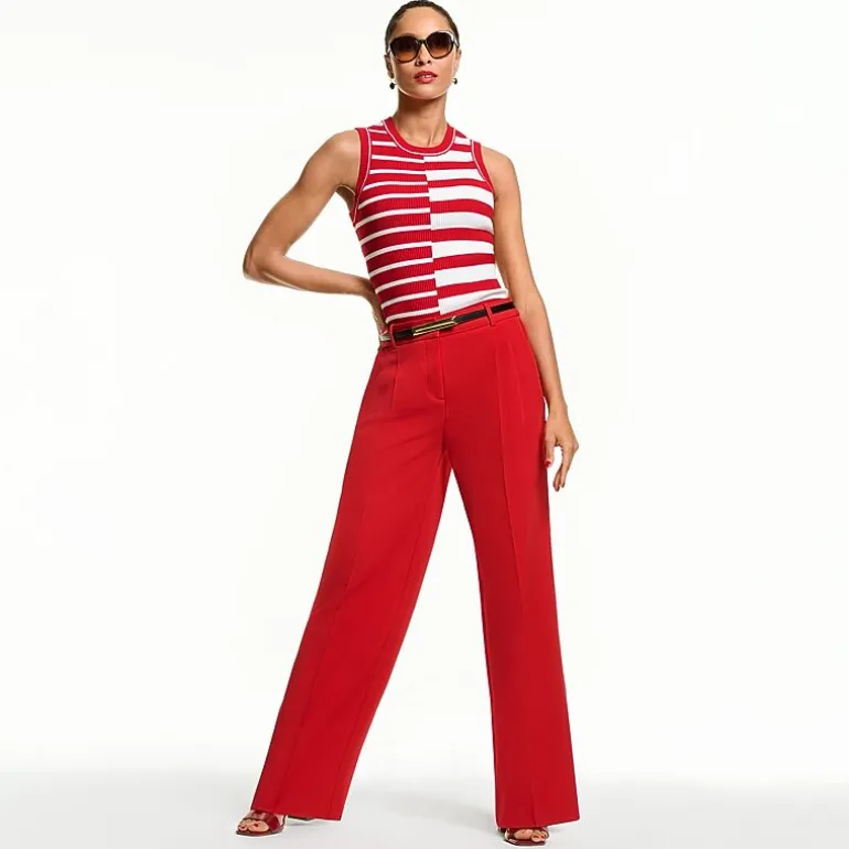 Liz Claiborne Charlotte Womens Wide Leg Mid Rise Trouser