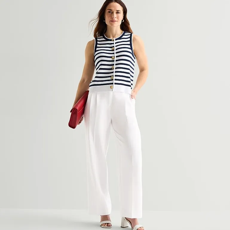 Liz Claiborne Charlotte Womens Wide Leg Mid Rise Trouser