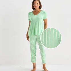 Liz Claiborne Cool and Calm Womens V-Neck Short Sleeve 2-pc. Pajama Set