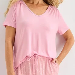 Liz Claiborne Cool and Calm Womens V-Neck Short Sleeve 2-pc. Pajama Set