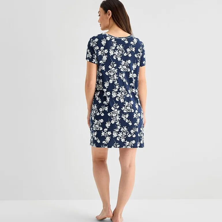 Liz Claiborne Cool and Calm Womens Short Sleeve Crew Neck Nightshirt