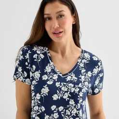 Liz Claiborne Cool and Calm Womens Short Sleeve Crew Neck Nightshirt