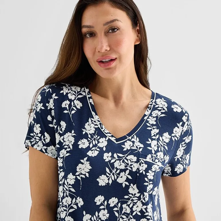 Liz Claiborne Cool and Calm Womens Short Sleeve Crew Neck Nightshirt