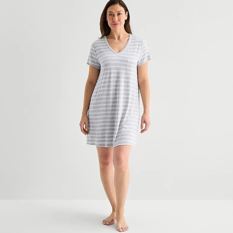 Liz Claiborne Cool and Calm Womens Short Sleeve Crew Neck Nightshirt