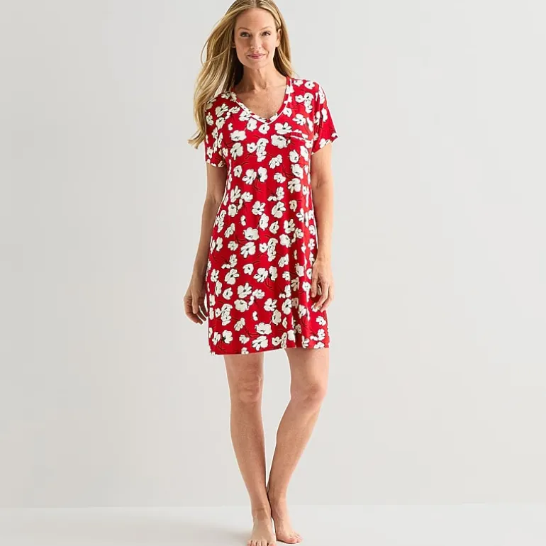 Liz Claiborne Cool and Calm Womens Short Sleeve Crew Neck Nightshirt