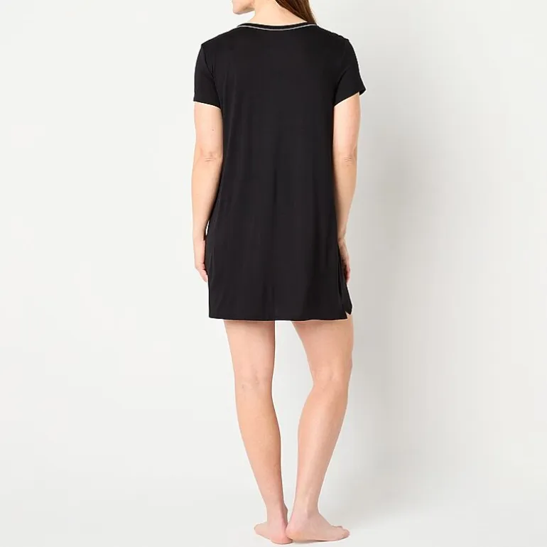 Liz Claiborne Cool and Calm Womens Short Sleeve Crew Neck Nightshirt