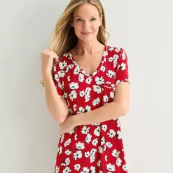 Liz Claiborne Cool and Calm Womens Short Sleeve Crew Neck Nightshirt