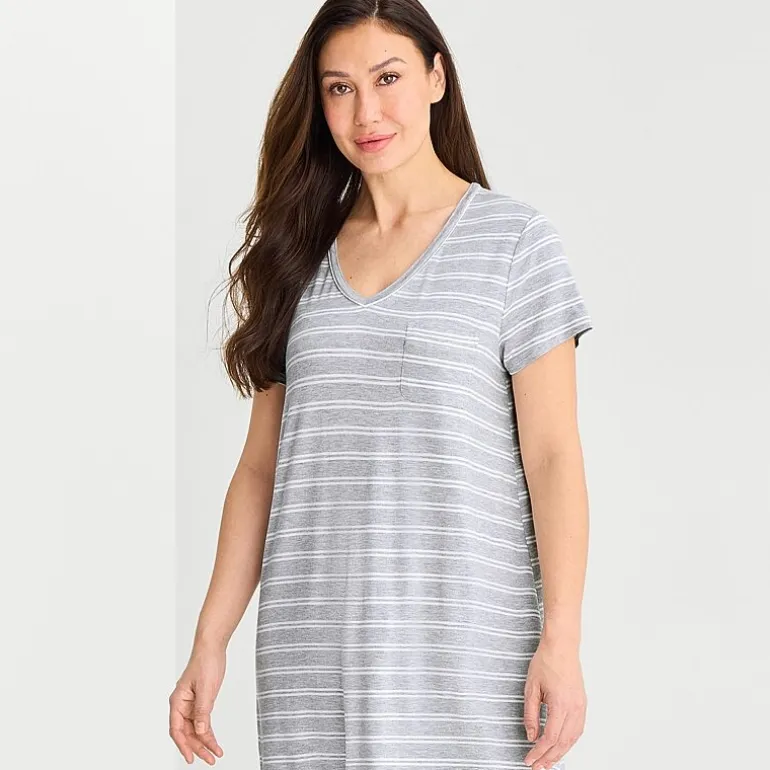 Liz Claiborne Cool and Calm Womens Short Sleeve Crew Neck Nightshirt