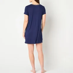 Liz Claiborne Cool and Calm Womens Short Sleeve Crew Neck Nightshirt