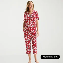Liz Claiborne Cool and Calm Womens Short Sleeve Pajama Top