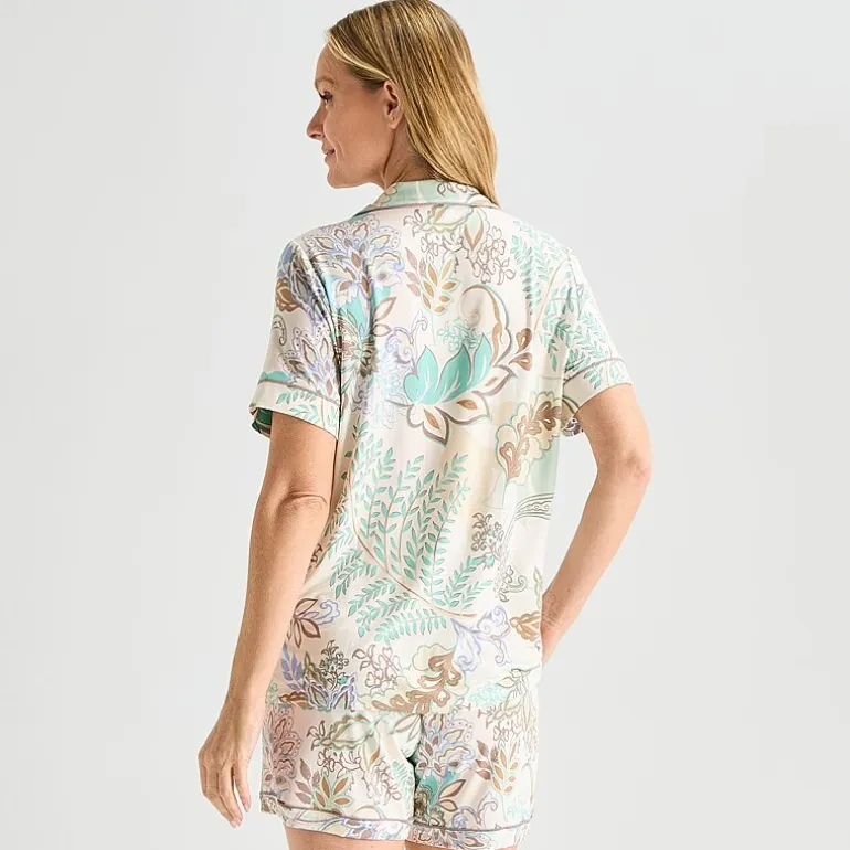 Liz Claiborne Cool and Calm Womens Short Sleeve Pajama Top