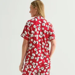 Liz Claiborne Cool and Calm Womens Short Sleeve Pajama Top