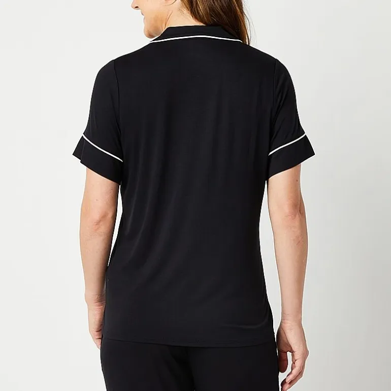 Liz Claiborne Cool and Calm Womens Short Sleeve Pajama Top