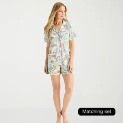Liz Claiborne Cool and Calm Womens Short Sleeve Pajama Top