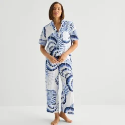 Liz Claiborne Cool and Calm Womens Short Sleeve 2-pc. Pajama Set