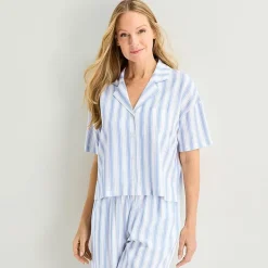 Liz Claiborne Cool and Calm Womens Short Sleeve 2-pc. Pajama Set