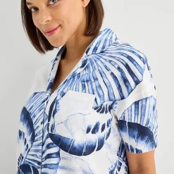 Liz Claiborne Cool and Calm Womens Short Sleeve 2-pc. Pajama Set