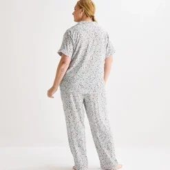 Liz Claiborne Cool and Calm Womens Short Sleeve 2-pc. Pajama Set