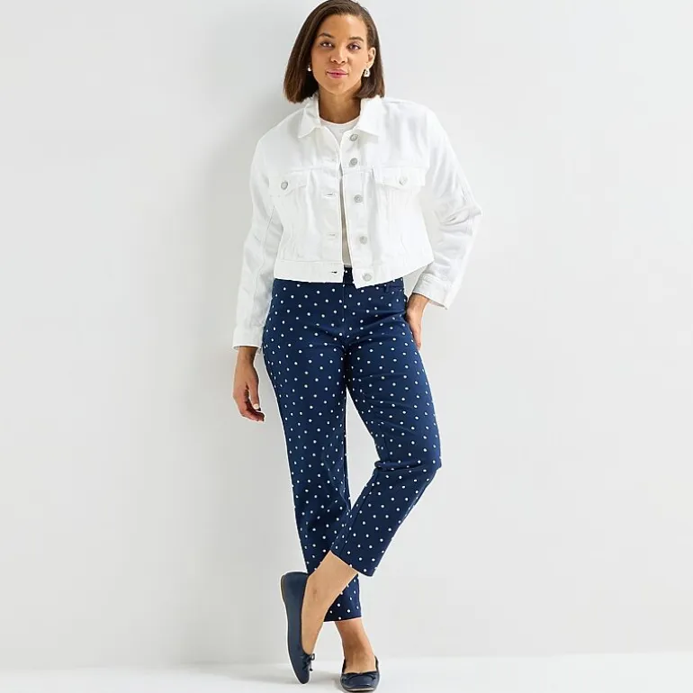 Liz Claiborne Denim Cropped Womens Denim Lightweight Cropped Jacket